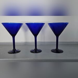 Cobalt Blue Martini Glasses (3)